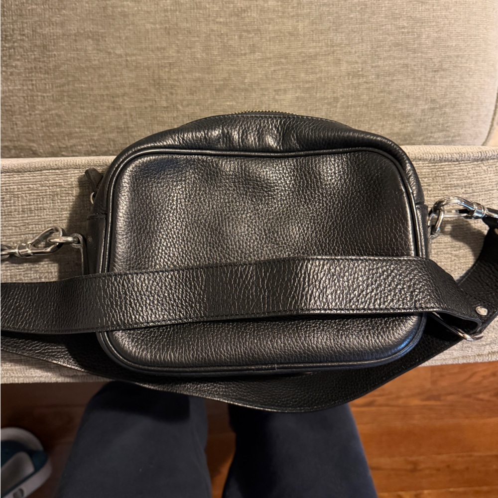 Valentino Black Leather Crossbody Bag with Studded Logo - Picture 5 of 6
